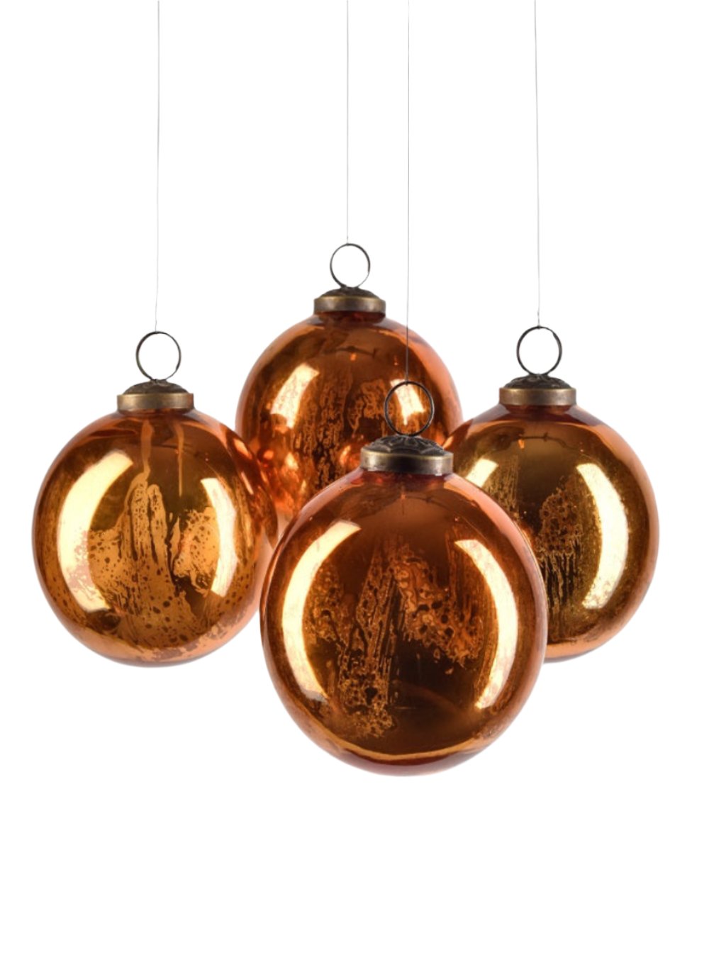 Antique Mercury Ornament Balls, Set of 4, in 5 Colors