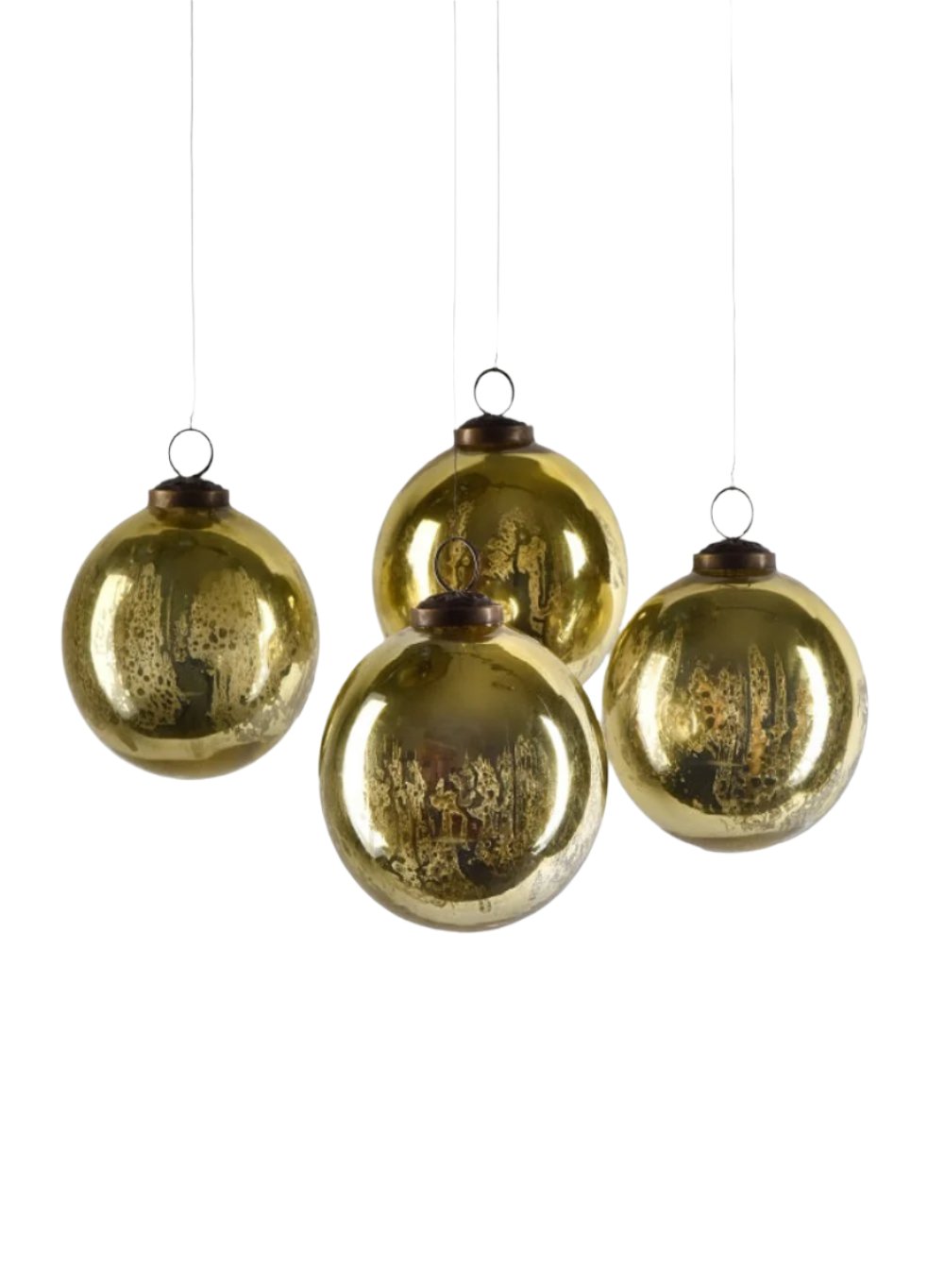 Antique Mercury Ornament Balls, Set of 4, in 5 Colors