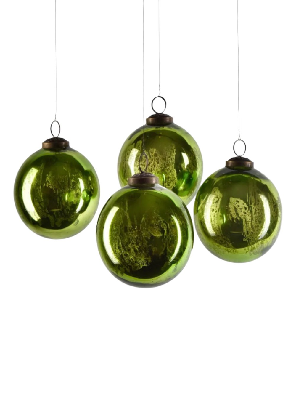 Antique Mercury Ornament Balls, Set of 4, in 5 Colors