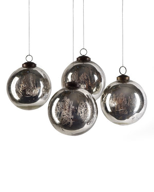 Antique Mercury Ornament Balls, Set of 4, in 5 Colors