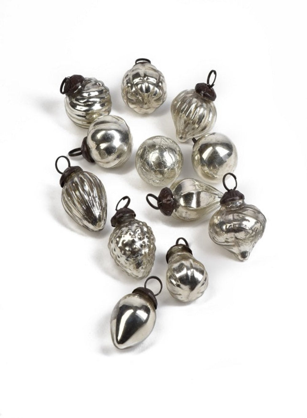 Mini Mercury Glass Ornaments, in 3 Colors