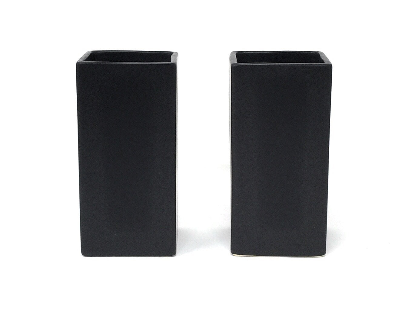 Matte Black Ceramic Vase, in 3 Shapes & 2 Colors