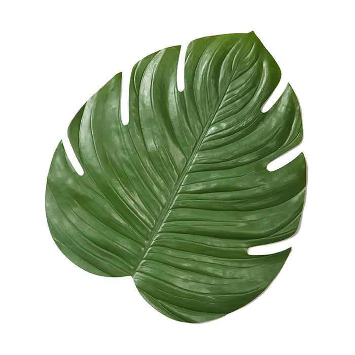 Serene Spaces Living Monstera Leaf Placemat, Real Looking Plant Leaves for Dinner Table Décor, Measures 16.5" Long and 14" Wide, Pack of 12