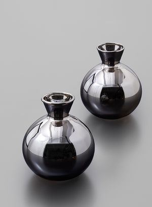 Small Platinum Bud Glass Vase, Set of 2 & 24