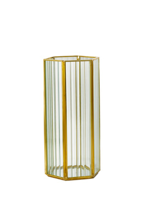 Striped Glass Gold Hurricane