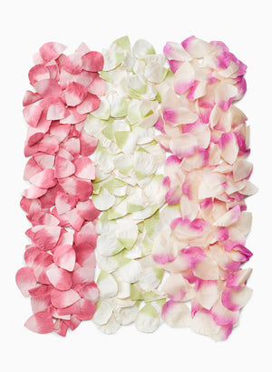 Cream & Green Paper Rose Petals