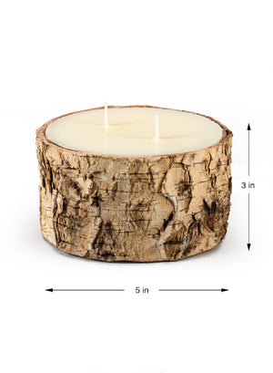 3" Birch Bark Candle, Set of 3