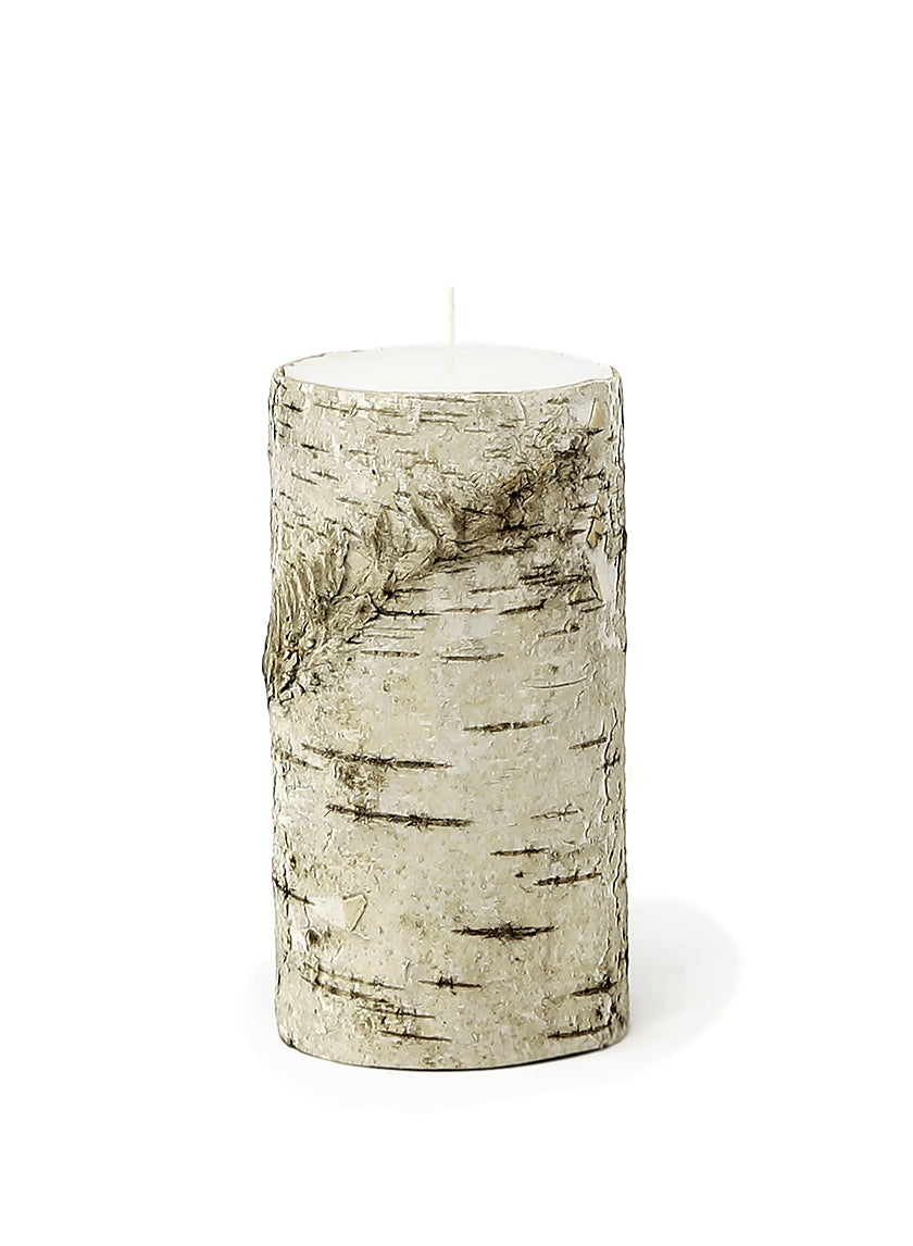 5.75" Birch Bark Candle, Set of 3