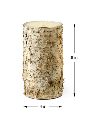 Birch Bark Pillar Candle, In 3 Sizes