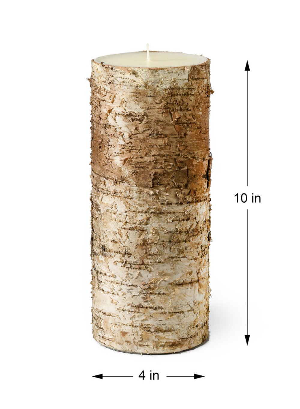 Birch Bark Pillar Candle, In 3 Sizes