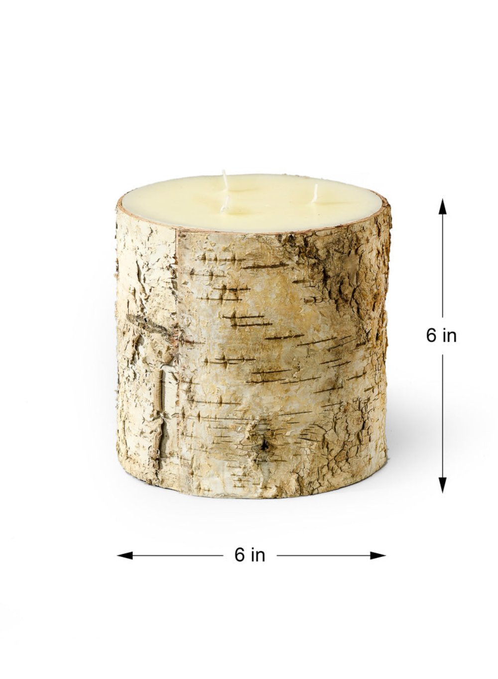 Birch Bark Pillar Candle, In 3 Sizes