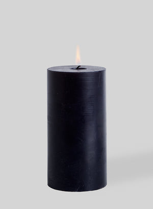 Serene Spaces Living Set of 12 Black Pillar Candles for Wedding, Birthday, Holiday & Home Decoration, 3" Diameter x 6" Tall