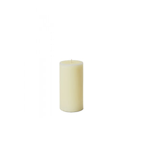 Serene Spaces Living Decorative Antique Silver Cylinder with Set of 4 White Pillar Candles