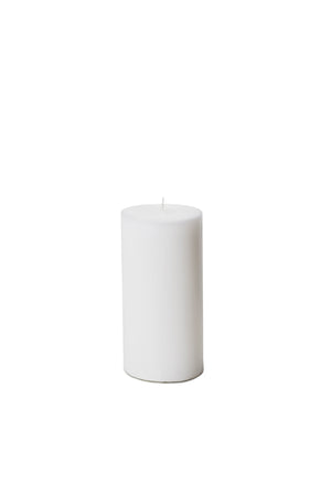 Serene Spaces Living Set of 4 White Pillar Candles for Wedding, Birthday, Holiday & Home Decoration, 3" Diameter x 6" Tall