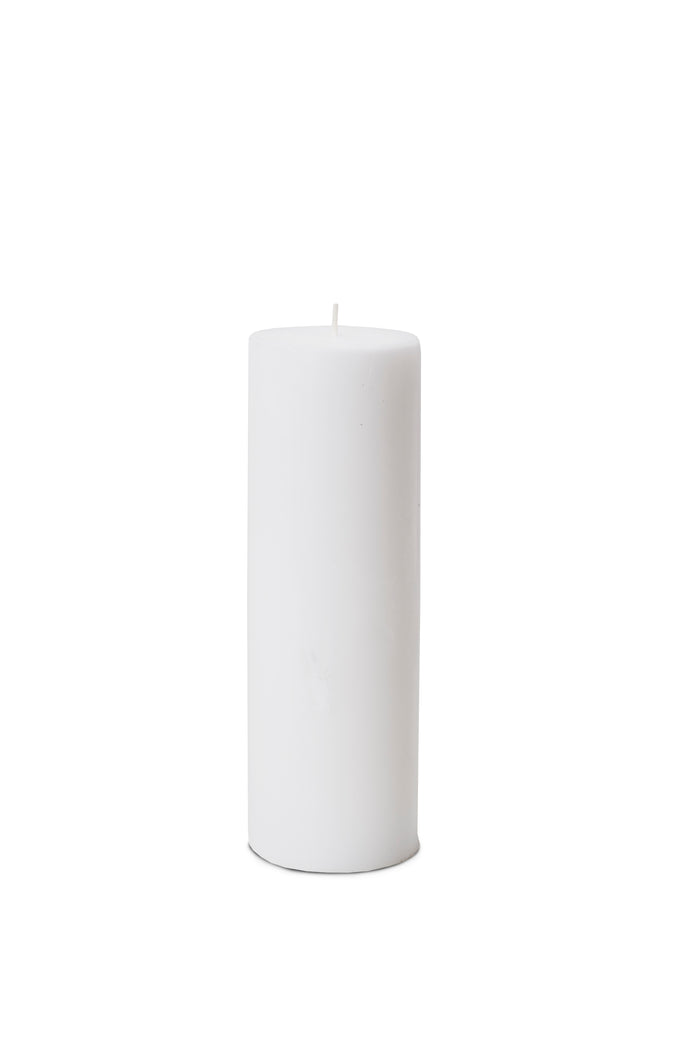 Serene Spaces Living Set of 12 White Pillar Candles for Wedding, Birthday, Holiday & Home Decoration, 3" Diameter x 9" Tall