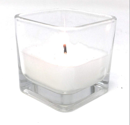 Serene Spaces Living 10-Hour White Unscented Cube Votive Candles in Set of 96– Classic Clear Glass Design in 2” Cubes