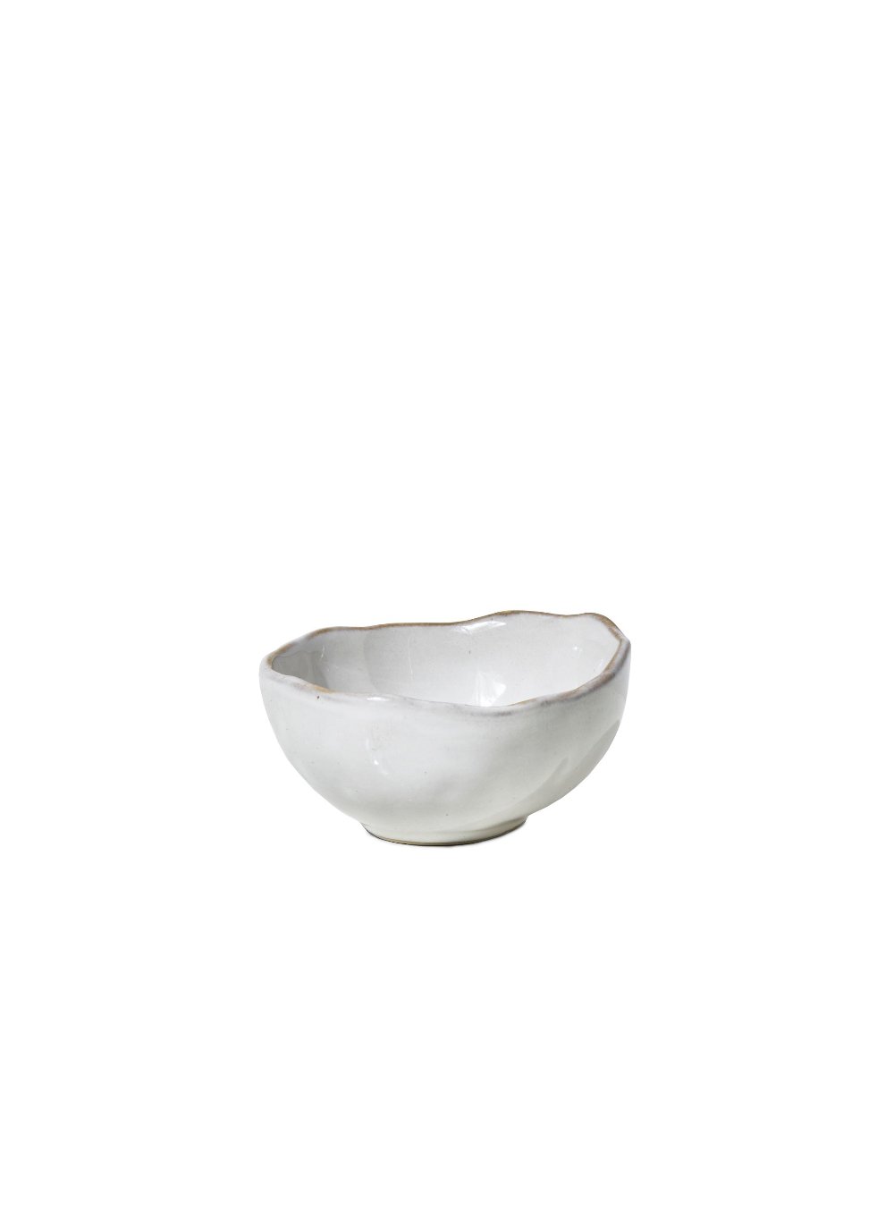 Free-Form Edge Glazed Ceramic Bowl, in 4 Sizes