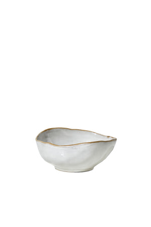 Serene Spaces Living Large Free-Form Edge Glazed Ceramic Bowl, Set of 4- Dinnerware, Centerpiece for Vintage Weddings, Events, Measures 6" Long, 5.5" Wide, 2.75" Tall