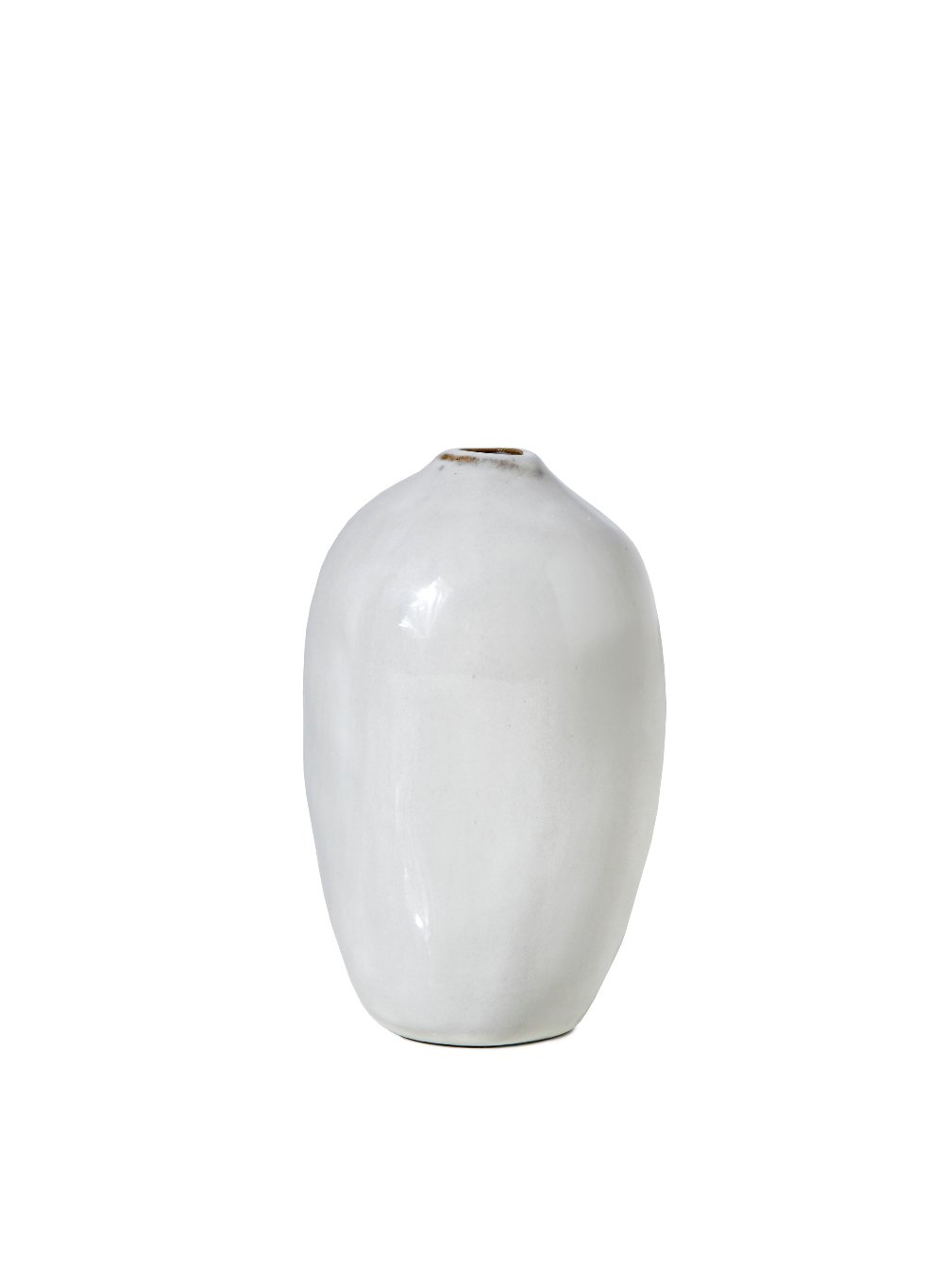 Free-Form Glazed Ceramic Pomegranate Bud Vase, 3.75" Diameter & 3.5" Tall, Set of 4