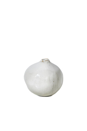 Free-Form Glazed Ceramic Pomegranate Bud Vase, 3.75" Diameter & 3.5" Tall, Set of 4