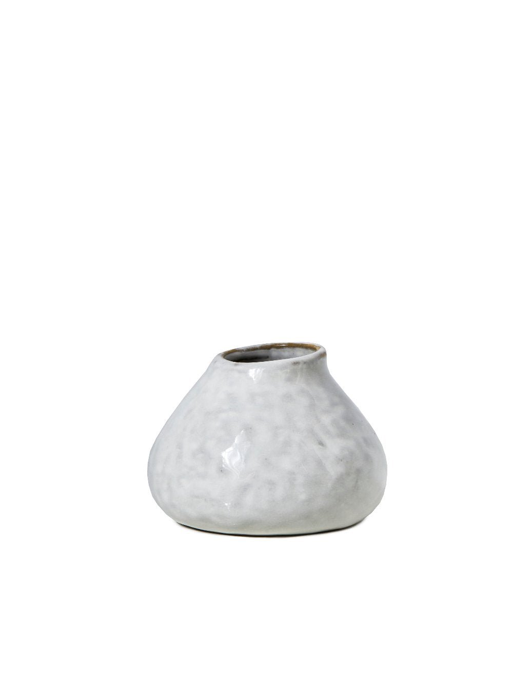 Free-From Edge Glazed Ceramic Vase, in 4 Shapes