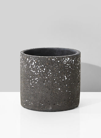 5" Black Terrazzo Cylinder Vase