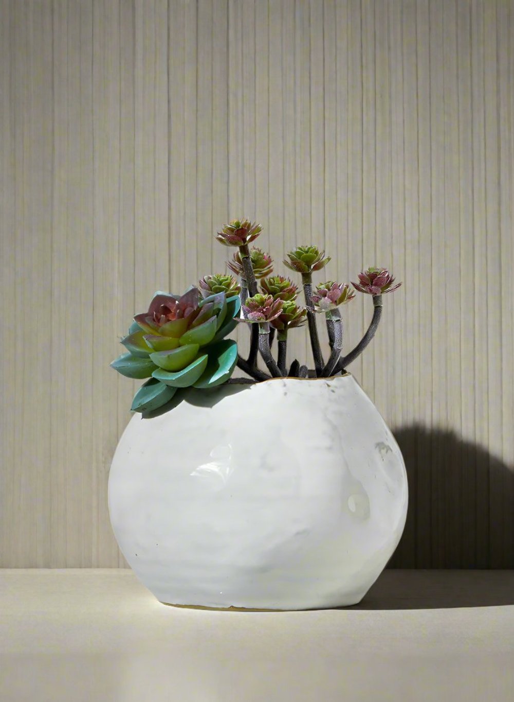 Free-From Edge Glazed Ceramic Vase, in 4 Shapes