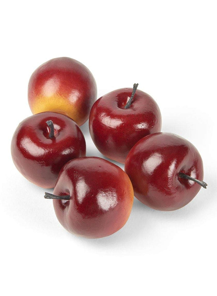 Serene Spaces Living Decorative Lady Alice Apples, Faux Fruits for Display, Set of 10