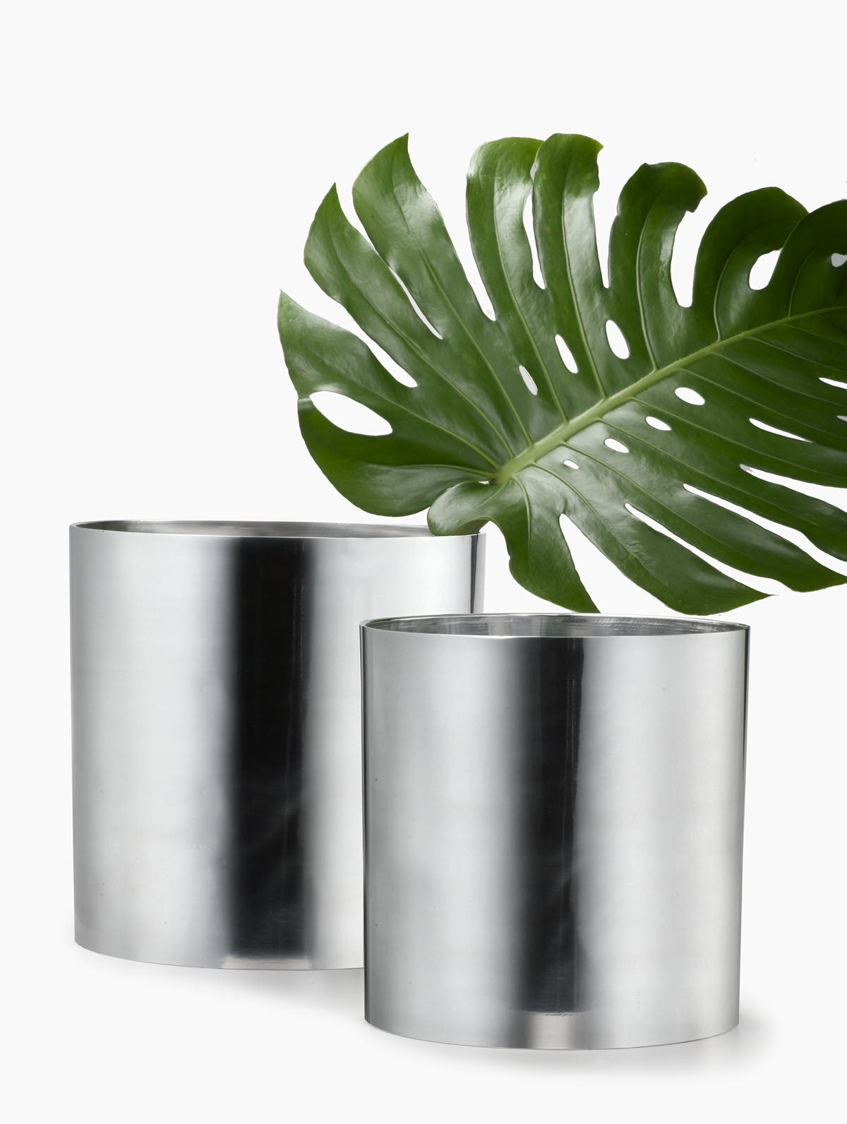 Polished Aluminum Cylinder Vase - In 2 Sizes