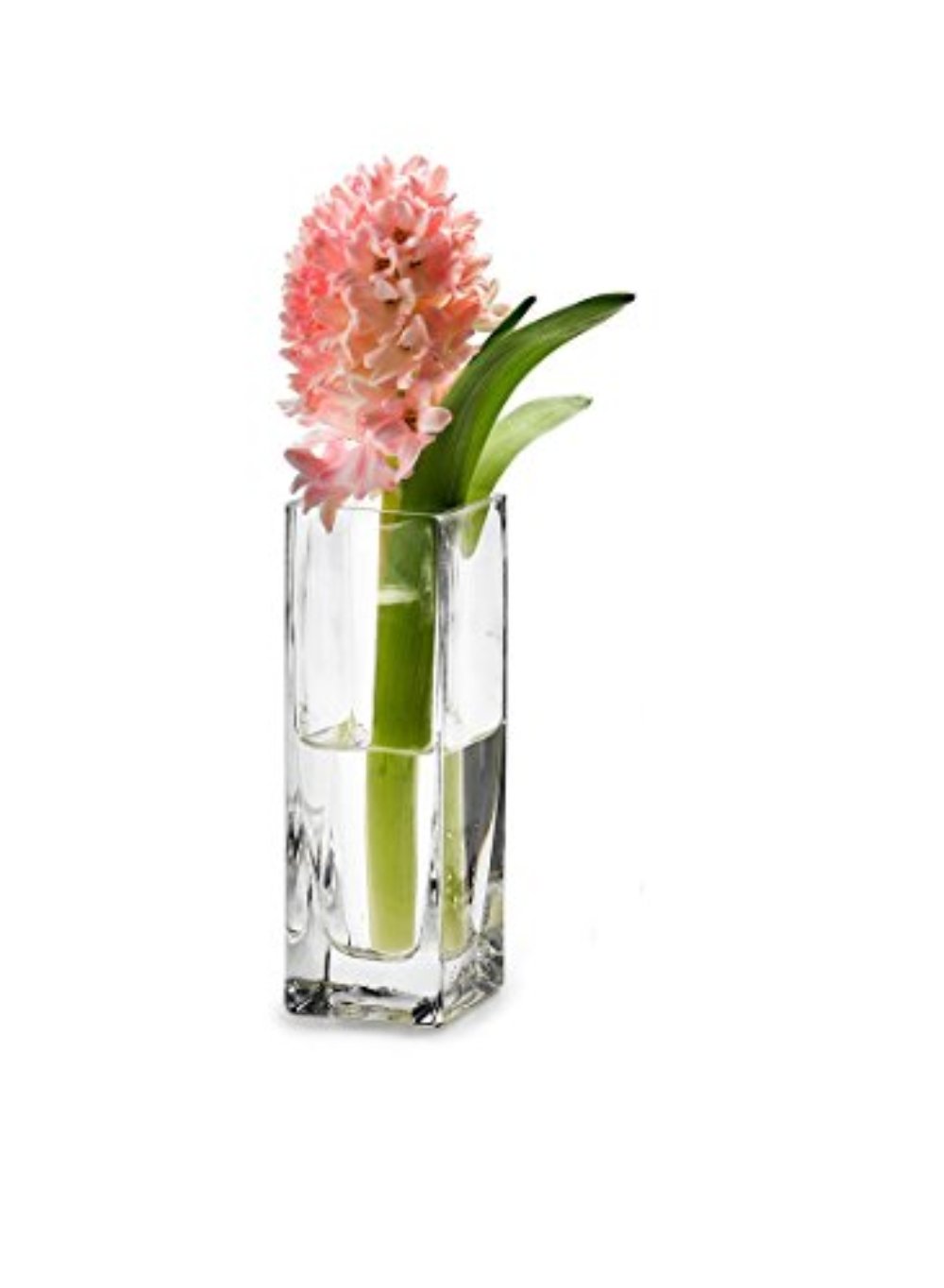 Soft Square Glass Vase, 2" Square & 6" Tall, Set of 4