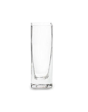 Soft Square Glass Vase, 2" Square & 6" Tall, Set of 4