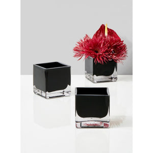 Modern Black Glass Cubes