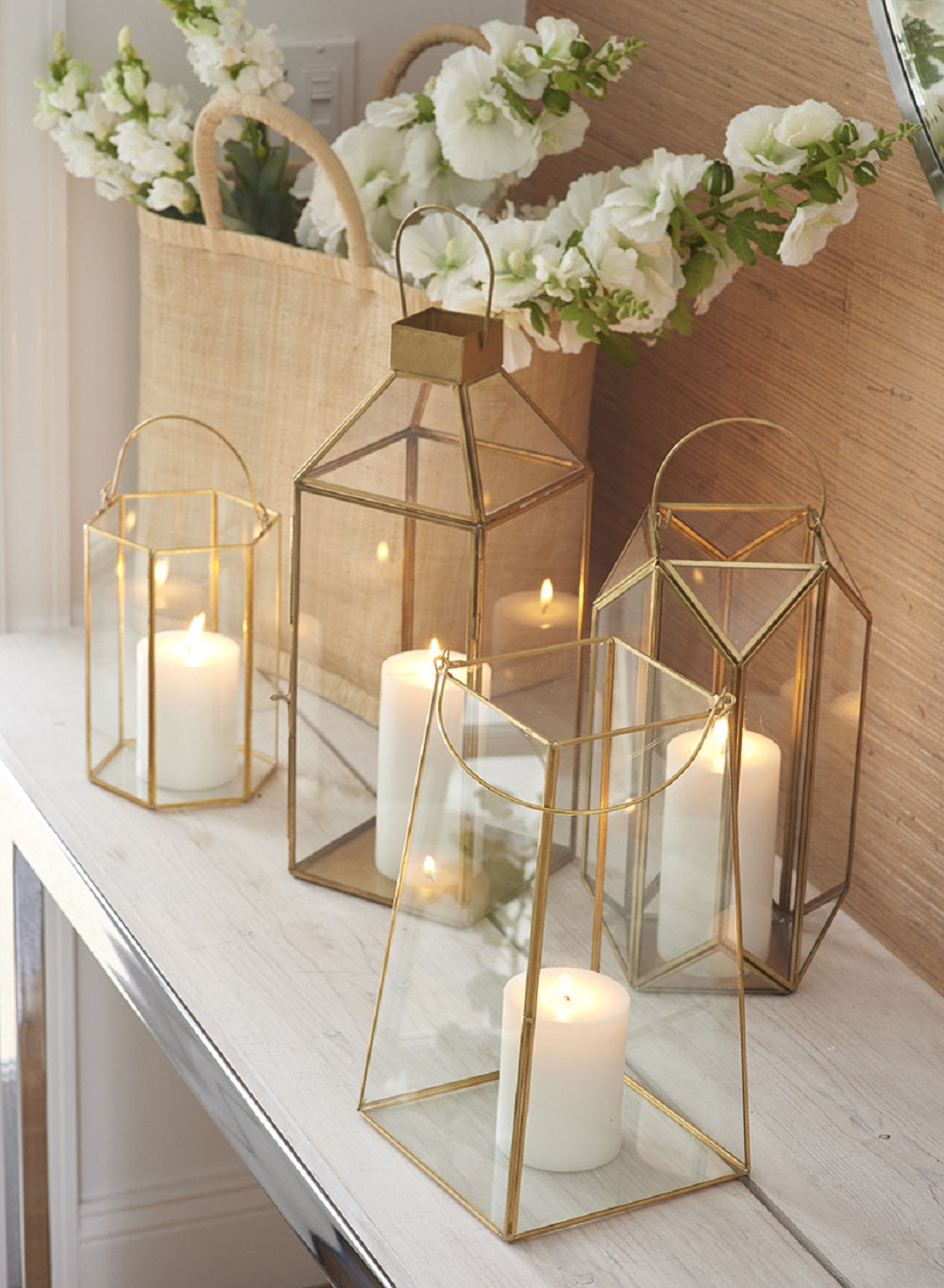 Amalfi Gold Square Lantern, in 2 Sizes