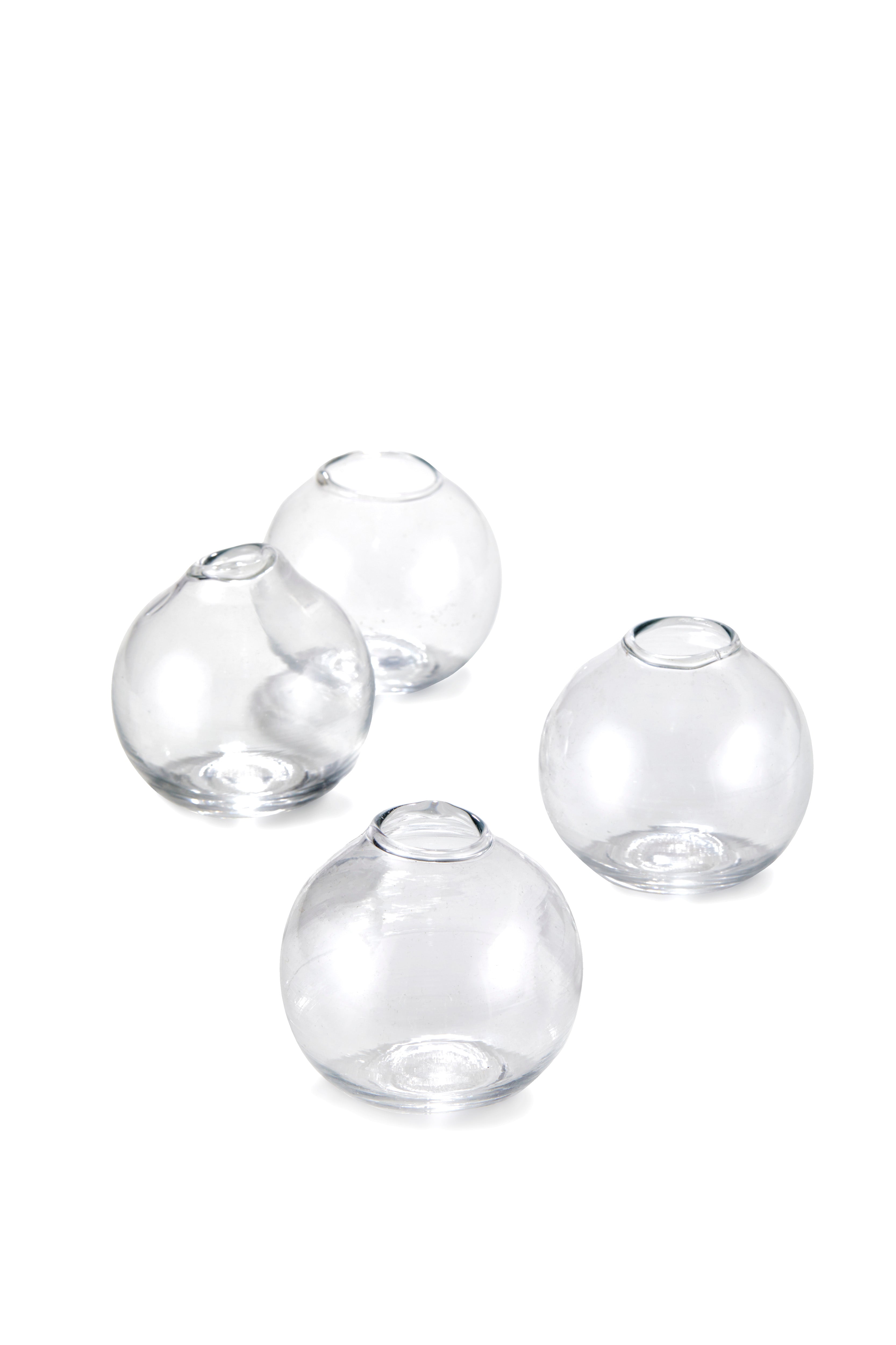 Clear/ Amber Ball Glass Bud Vase, Set of 4 & 48