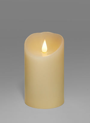 Serene Spaces Living Ivory Flameless LED Candle, Realistic Flickering Wick, Available in 2 Sizes