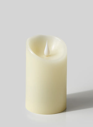 Serene Spaces Living Ivory Flameless LED Candle, Realistic Flickering Wick, Available in 2 Sizes