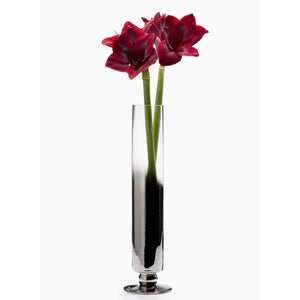 Serene Spaces Living Nickel & Chrome Glass Vase - Clear and Black Ombre Vase, Use for Home Décor, Event Centerpieces and More, 2 Size Options