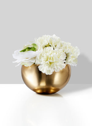 5" Decorative Shiny Luxe Gold Bowl Vase