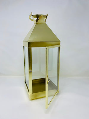 Large Shiny Brass Square Lantern