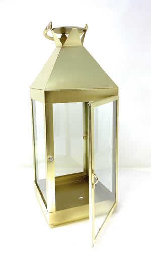 Large Shiny Brass Square Lantern