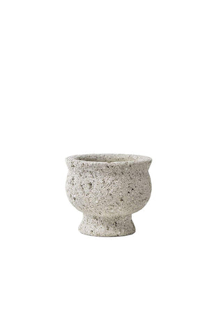 Serene Spaces Living Decorative Pumice Stone Compote, Unique Lava Rock Vase, Measures 4" Tall and 4.5" Diameter, Set of 2