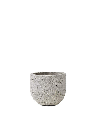 Serene Spaces Living Decorative Pumice Stone Egg Pot, Unique Lava Rock Vase, Measures 4.5" Tall and 5" Diameter, Set of 2
