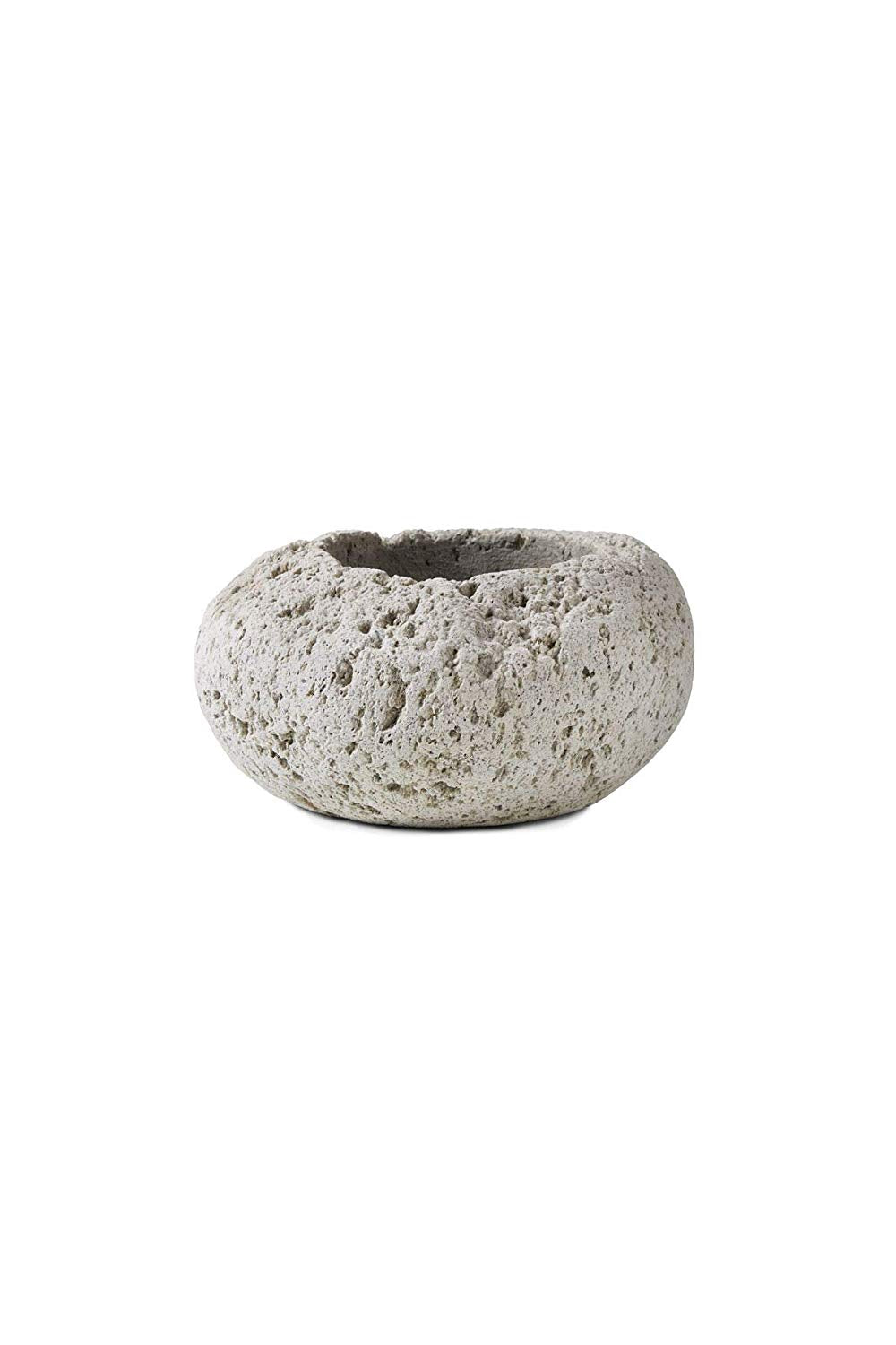 Serene Spaces Living Decorative Pumice Stone Pot, Unique Lava Rock Vase, Measures 4" Tall and 6.5" Diameter, Set of 4