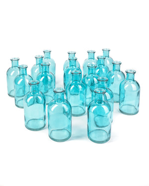 Serene Spaces Living Blue Medicine Bottle Bud Vases, Set of 48 - Antique Vases Provide Vintage Style Anywhere, 5.25" Tall
