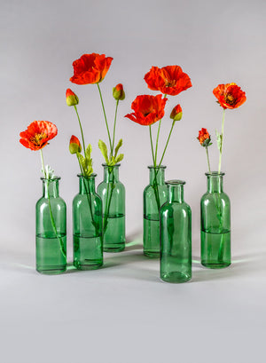 Antique Medicine Bottle Bud Vases, in 5 Colors