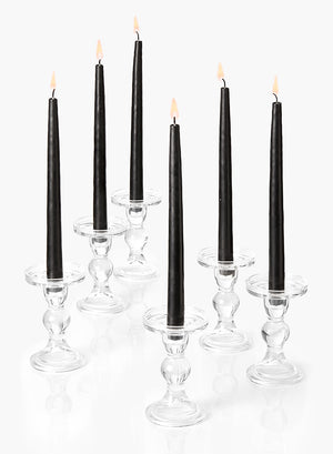 Curvy Glass Candlestick/ Pillar Holders, In 2 Sizes