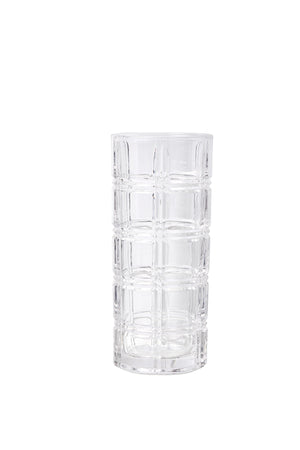 Serene Spaces Living Set of 2 Etched Glass Cylinder, Centerpiece Vase for Wedding or Event, Measures 9.75" Tall and 4.25" Diameter