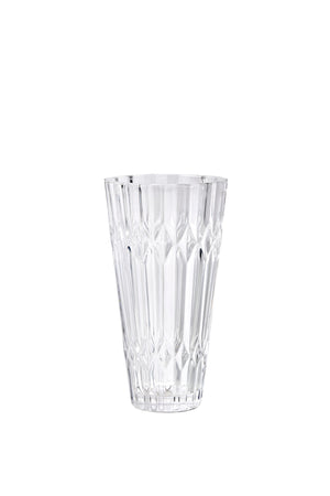 Serene Spaces Living Set of 2 Tapered Glass Vase, Features a Lovely Diamond Pattern, Measures 9.75" Tall and 5.25" Diameter