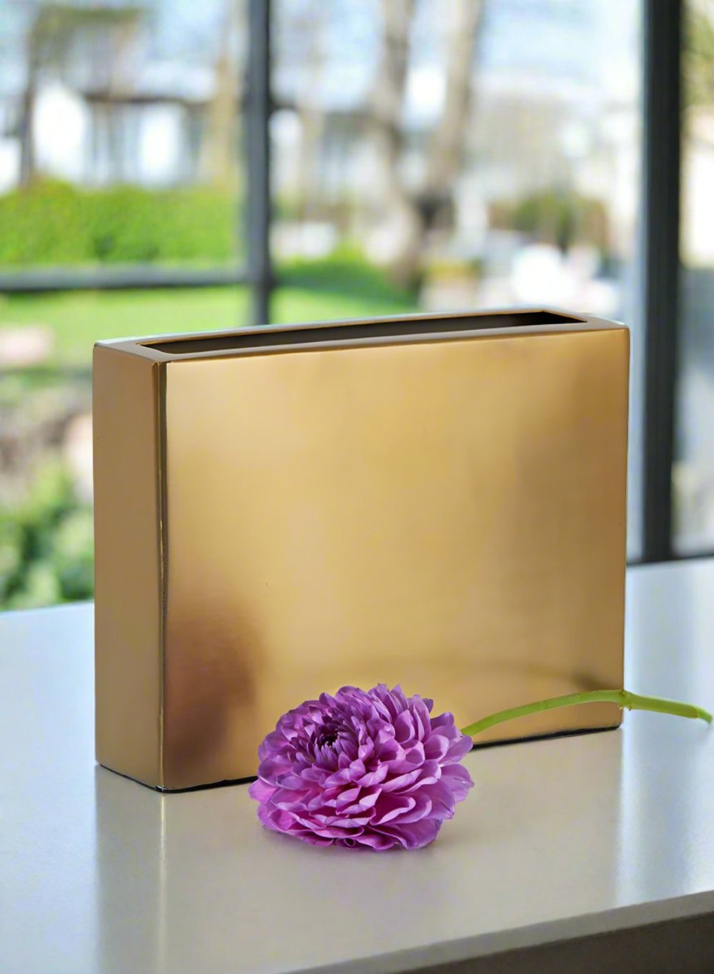 Stylish Matte Gold Floral Vase, In Various Shapes & Sizes