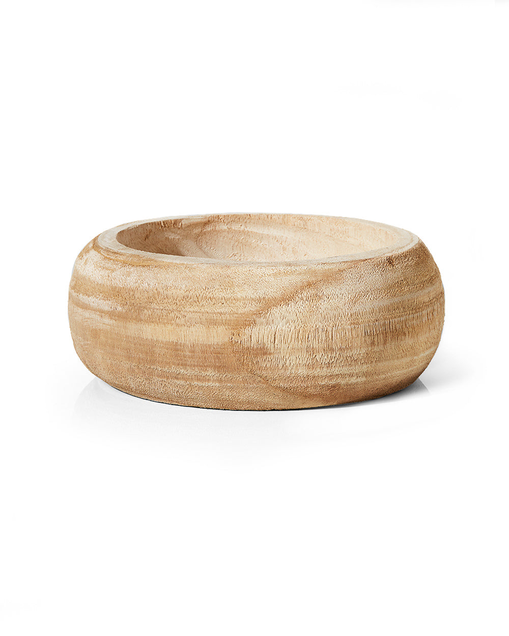 Paulownia Round Wood Bowl, 9.5" Diameter & 4" Tall